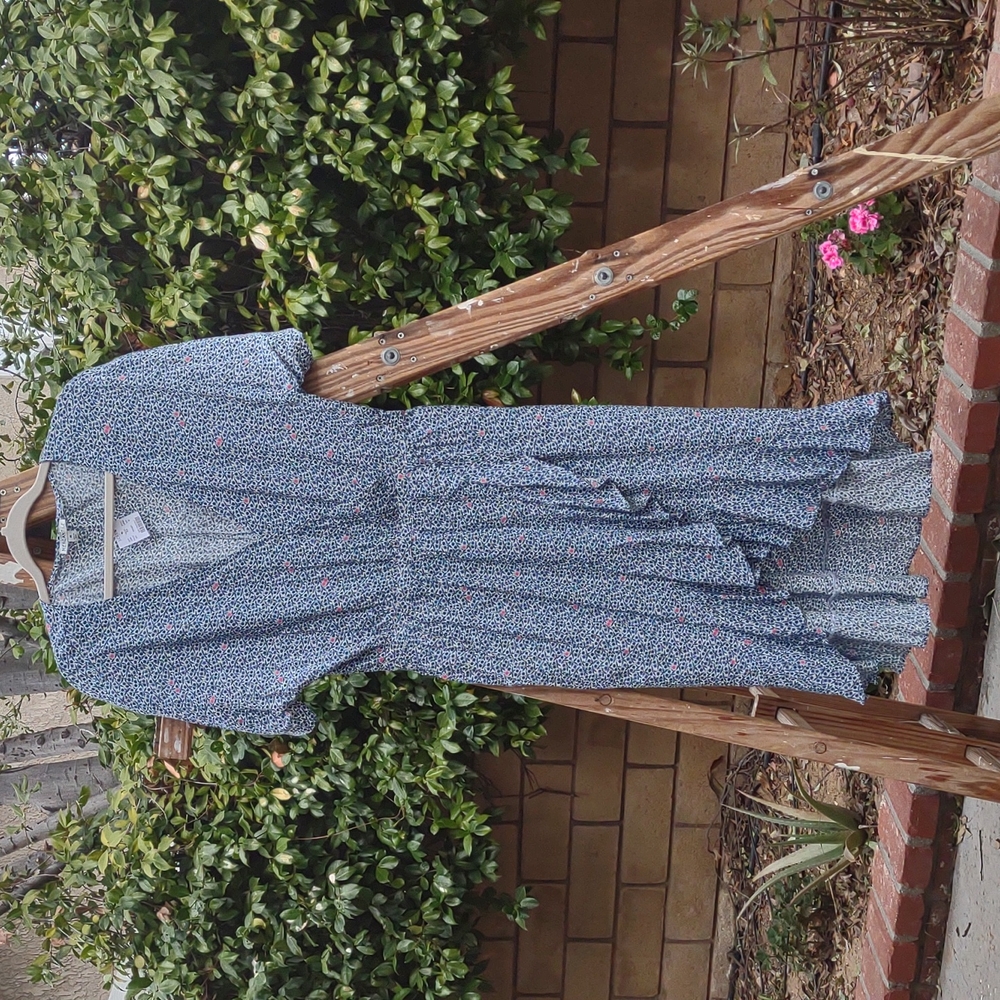 NWT J.Crew Factory Mercantile Cross Front Jersey Dress M
